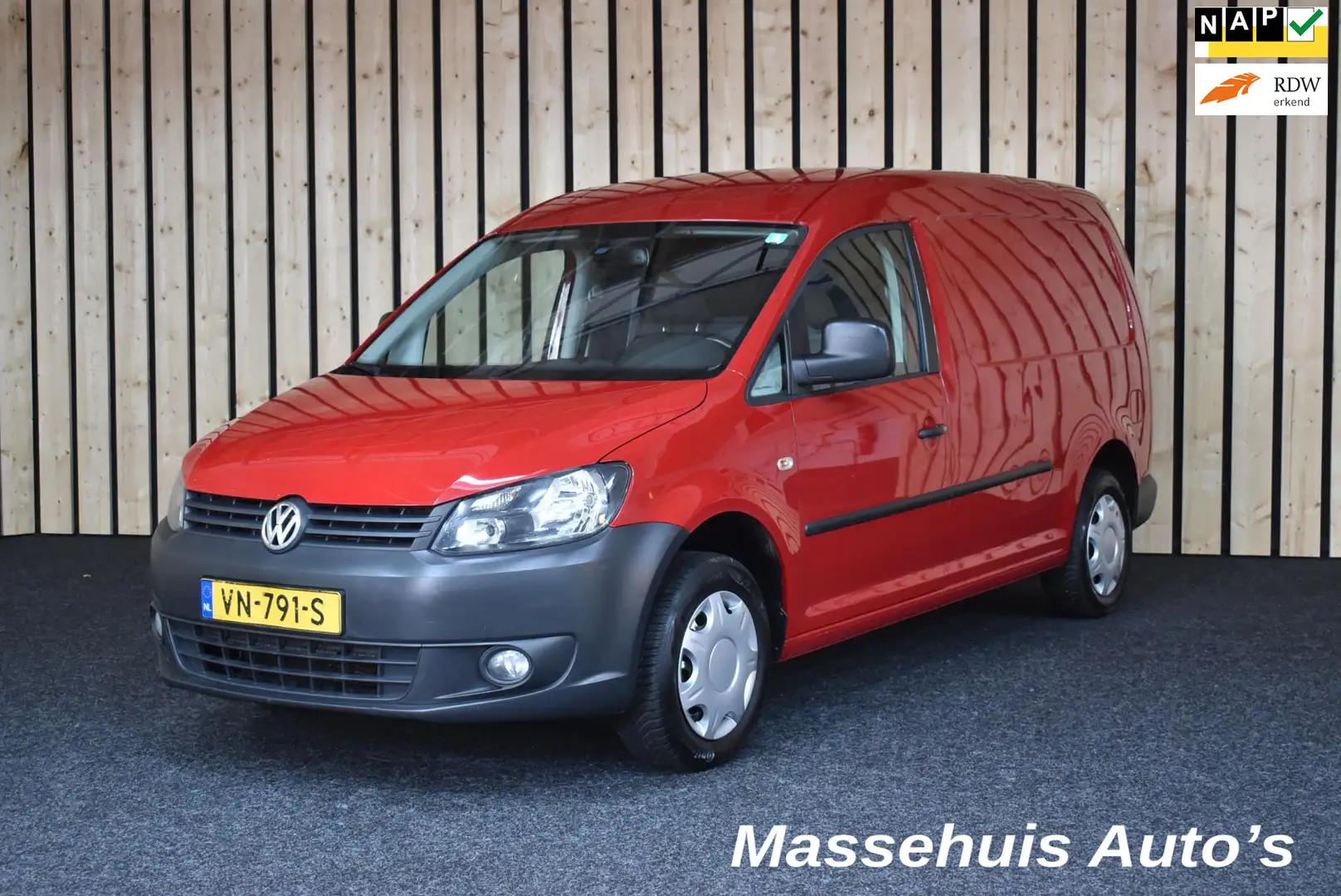 Volkswagen Caddy 1.6 TDI Maxi Airco Cruise Trekhaak Marge Export! A Rood - 1