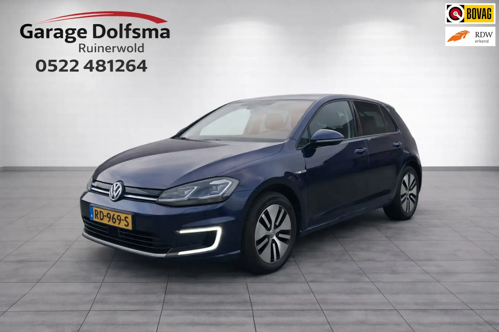 Volkswagen e-Golf E-Golf-Virtual-Camera-Stoelverwarming-BTW auto- Bleu - 1