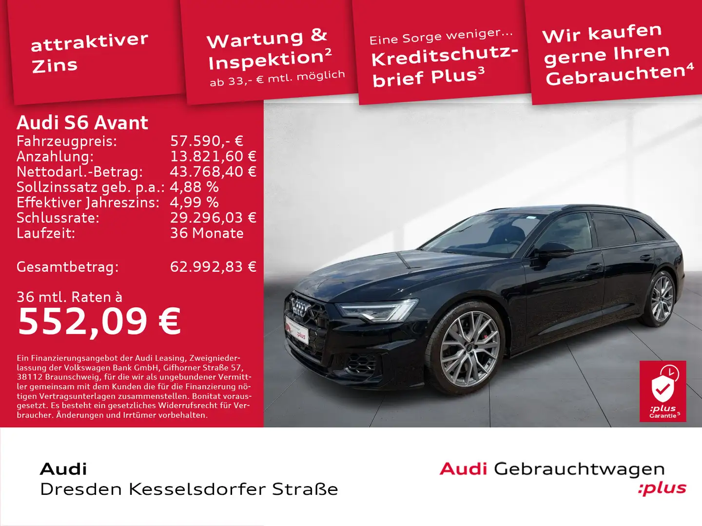 Audi S6 3.0 TDI Q. Navi AHZV LED Noir - 1