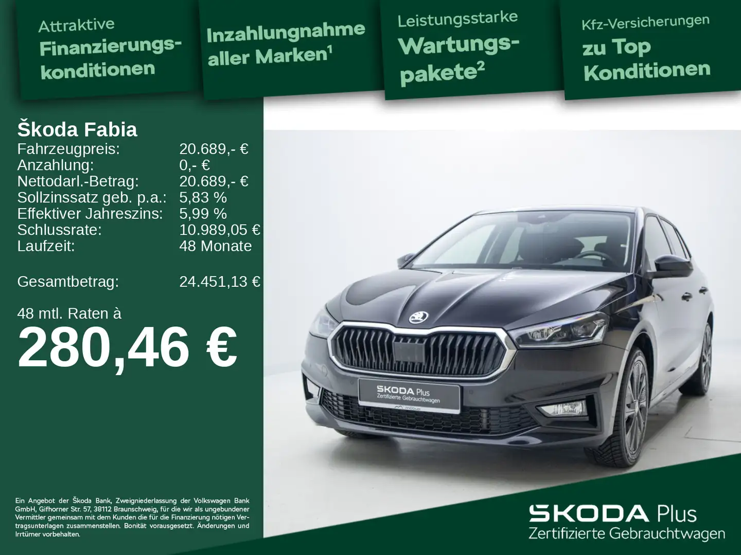 Skoda Fabia 1.5 TSI Style*APP*PDC*DSG*MFL*PANO*RFK*SHZ Schwarz - 1