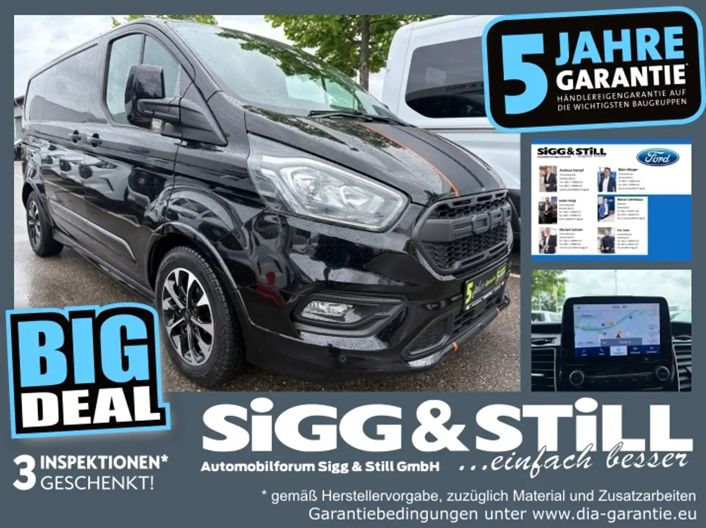 Ford Transit Custom 310 L1 Sport AHK*NAV*SHZ*CAM*STANDH Fekete - 1