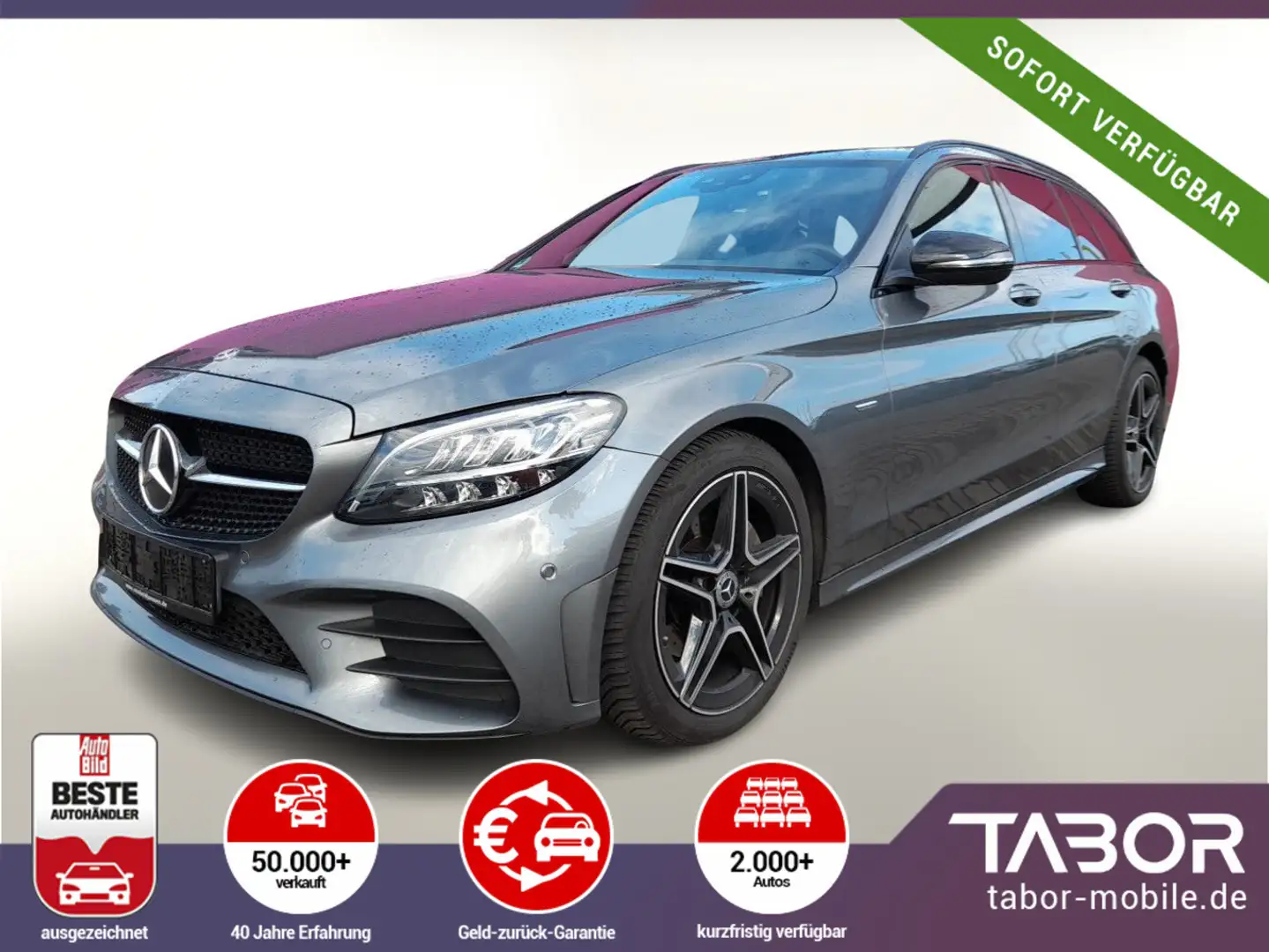 Mercedes-Benz C 220 C 220 d T Aut. Night Edition Widescr. AHK ParkAs Grijs - 1