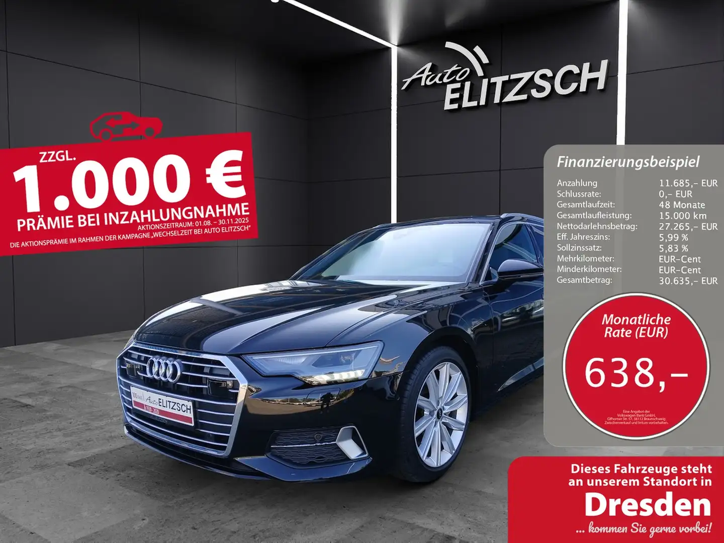 Audi A6 Avant 40 TDI sport S-tronic LED Navi Leder ACC ... Schwarz - 1