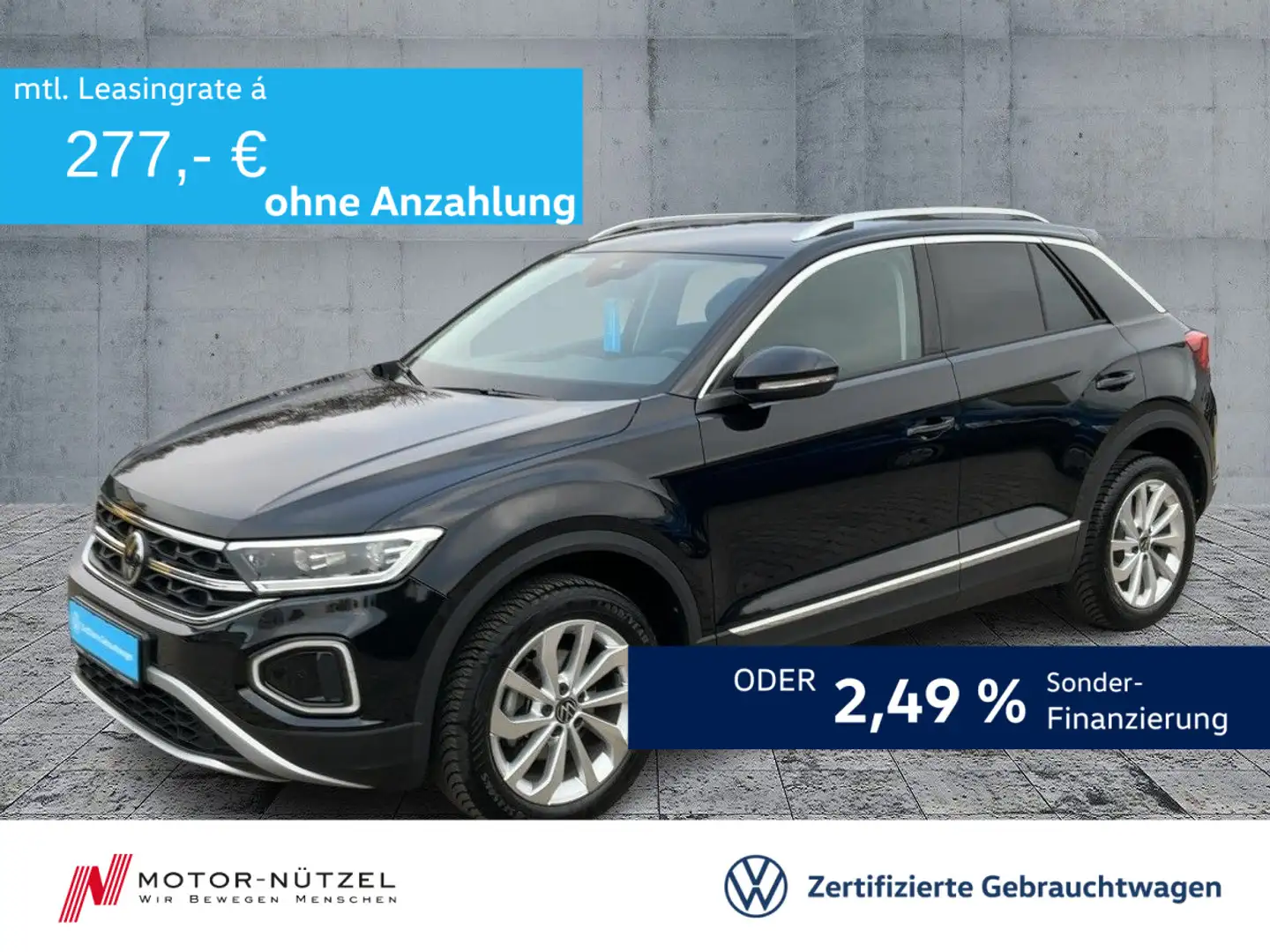 Volkswagen T-Roc 1.5 TSI STYLE 5JG+LEDplus+NAVI+ACC+SHZ+DAB Schwarz - 1