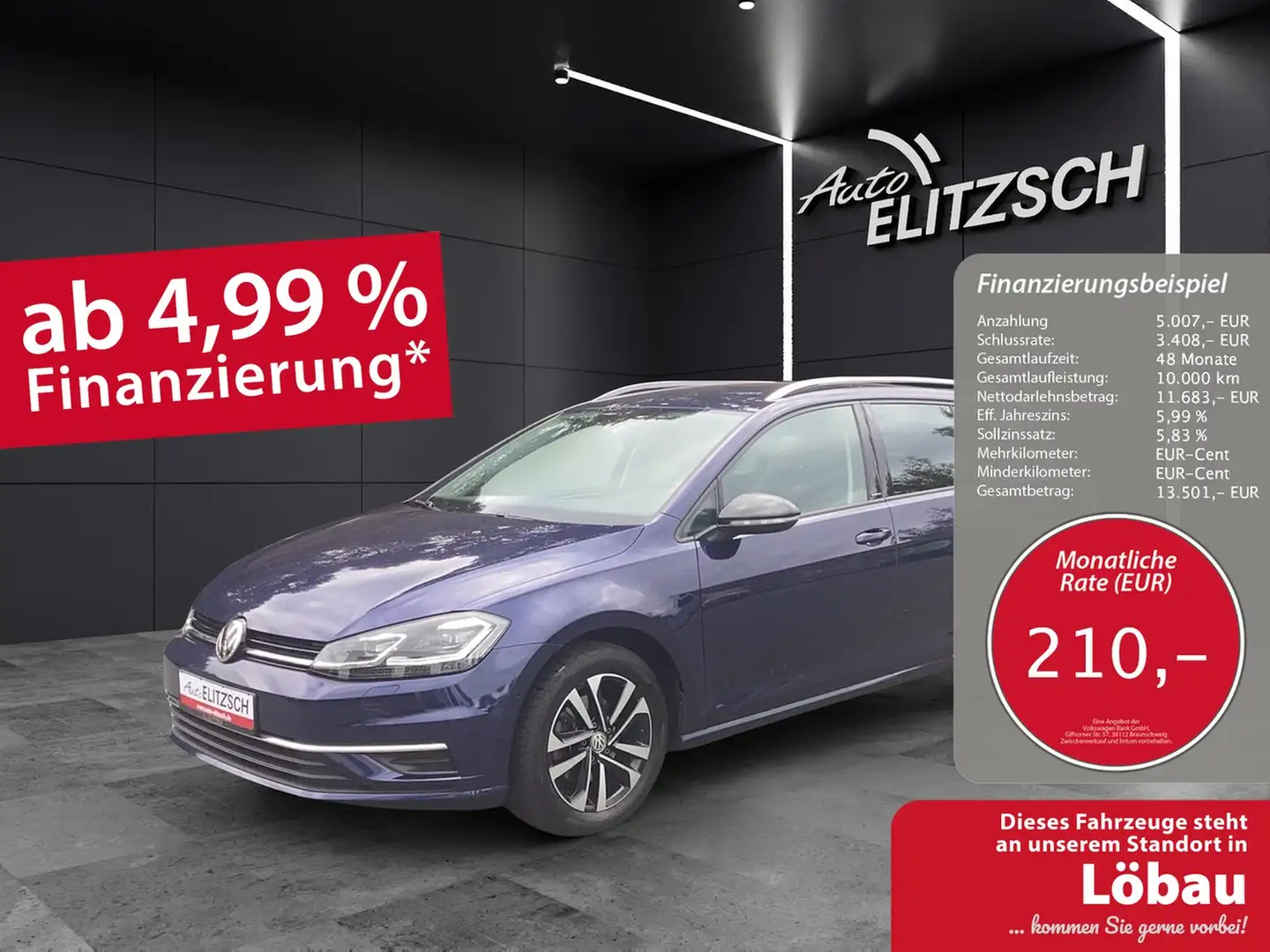 Volkswagen Golf VII Variant IQ.DRIVE LED AHK Navi ACC Park-Assi... Blau - 1