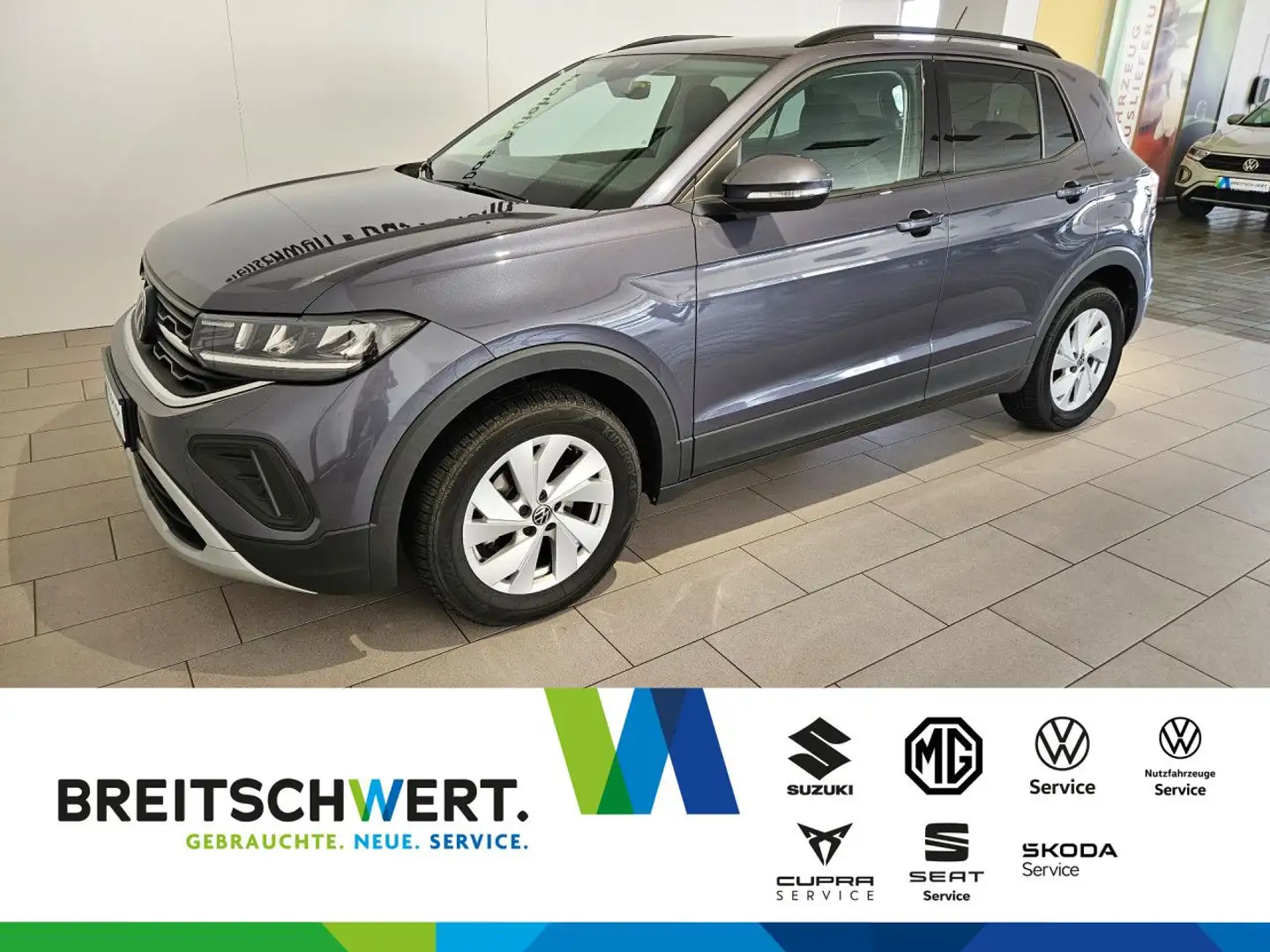 Volkswagen T-Cross 1.0 TSI Life DSG AHK Navi LED ACC RFK GJR Grau - 1
