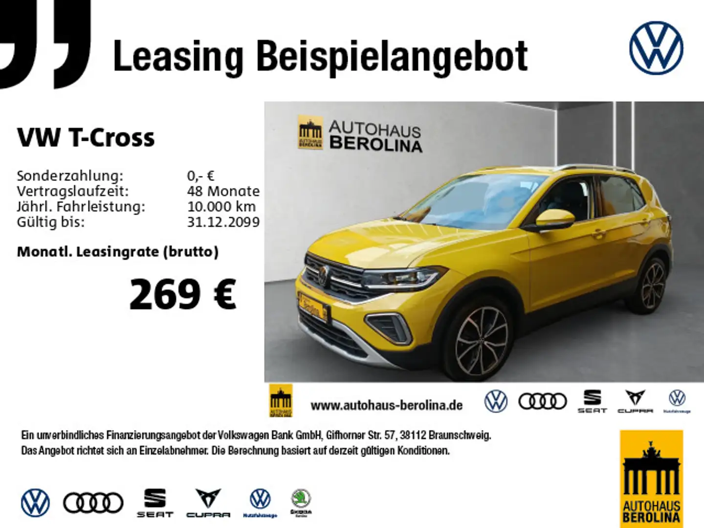 Volkswagen T-Cross 1.5 TSI Style DSG *IQ-MATRIX*Digi.C-Pro* Gelb - 1