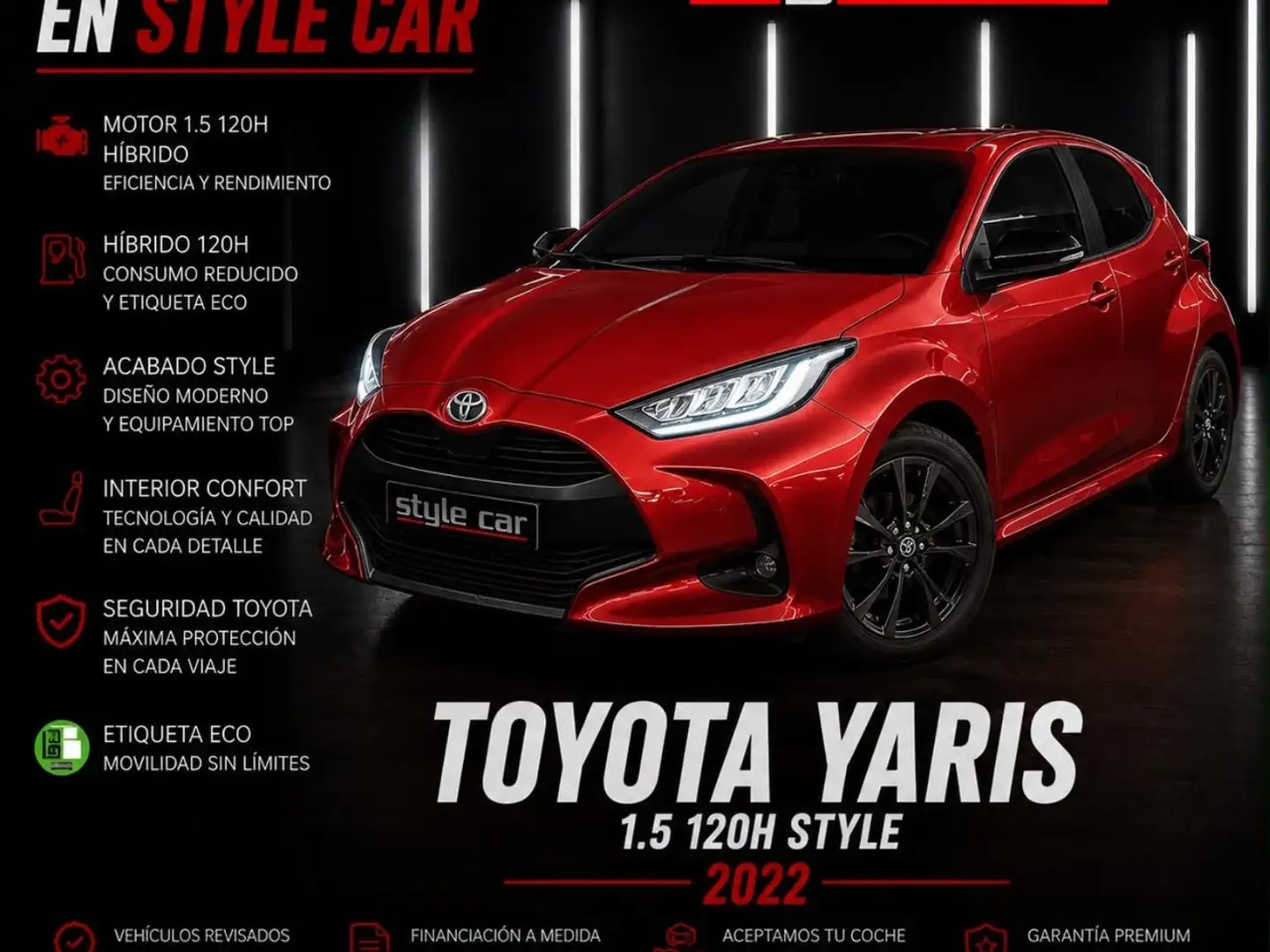 Toyota Yaris 1.5 120H Style Plus Burdeos - 1