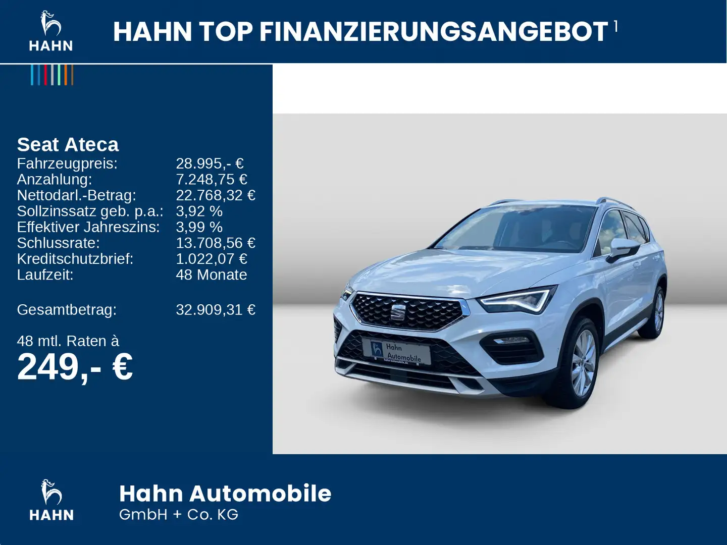 SEAT Ateca 1.5TSI DSG Xperience LED AHK Navi CAM APP Weiß - 2