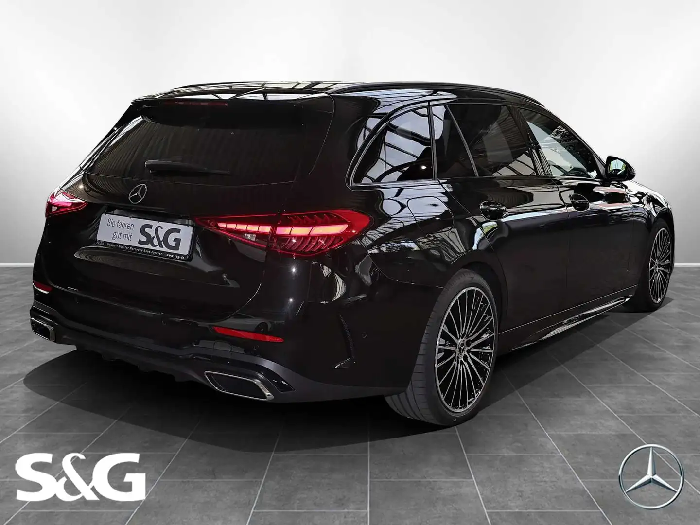 Mercedes-Benz C 200 d T AMG MBUX+LED+Pano+360°+Distro+Totwink Чорний - 2