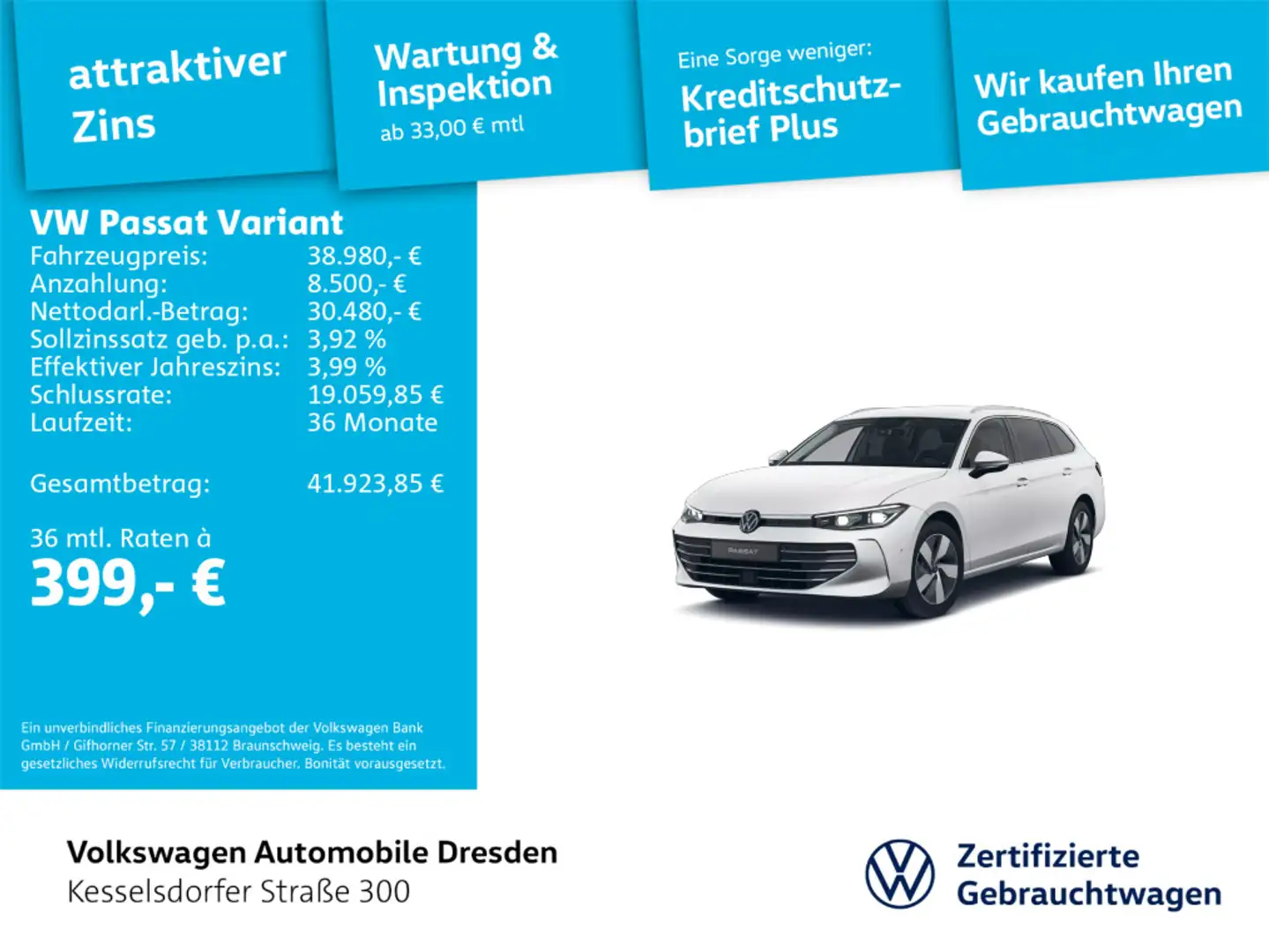 Volkswagen Passat Variant 1.5 TSI DSG Business Kamera ACC L Weiß - 1