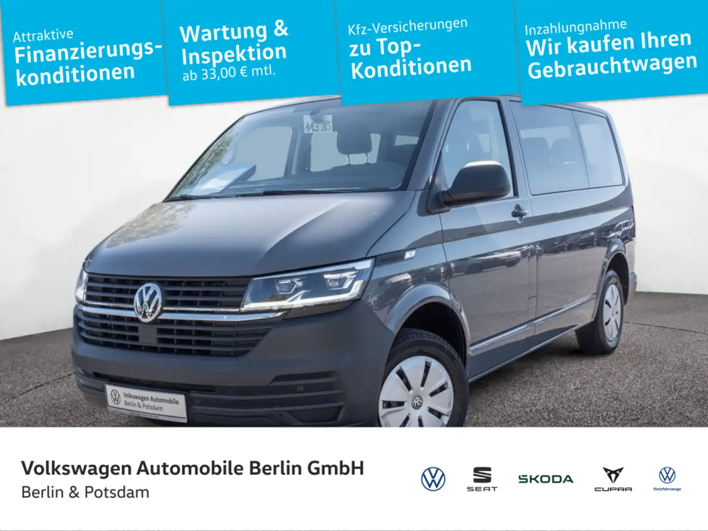 Volkswagen T6.1 Kombi 2.0 TDI DSG Navi Klima 8 Sitze PDC Grau - 1