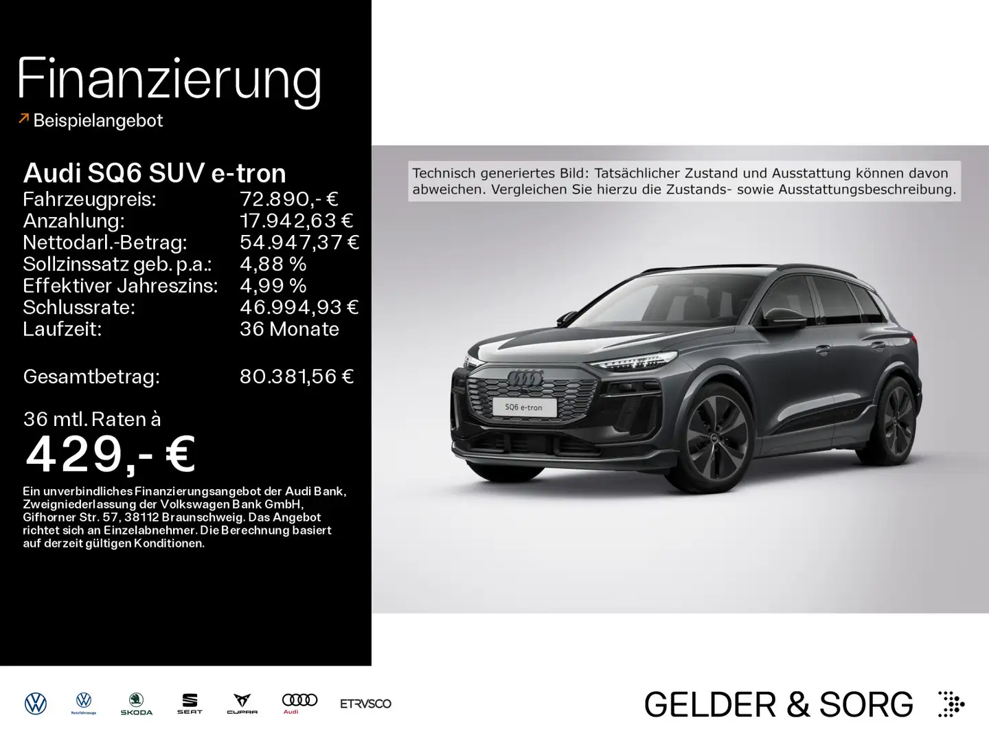 Audi SQ6 e-tron qu. TechPro*ExpPro*Luft*AHK*Pano* Grau - 1