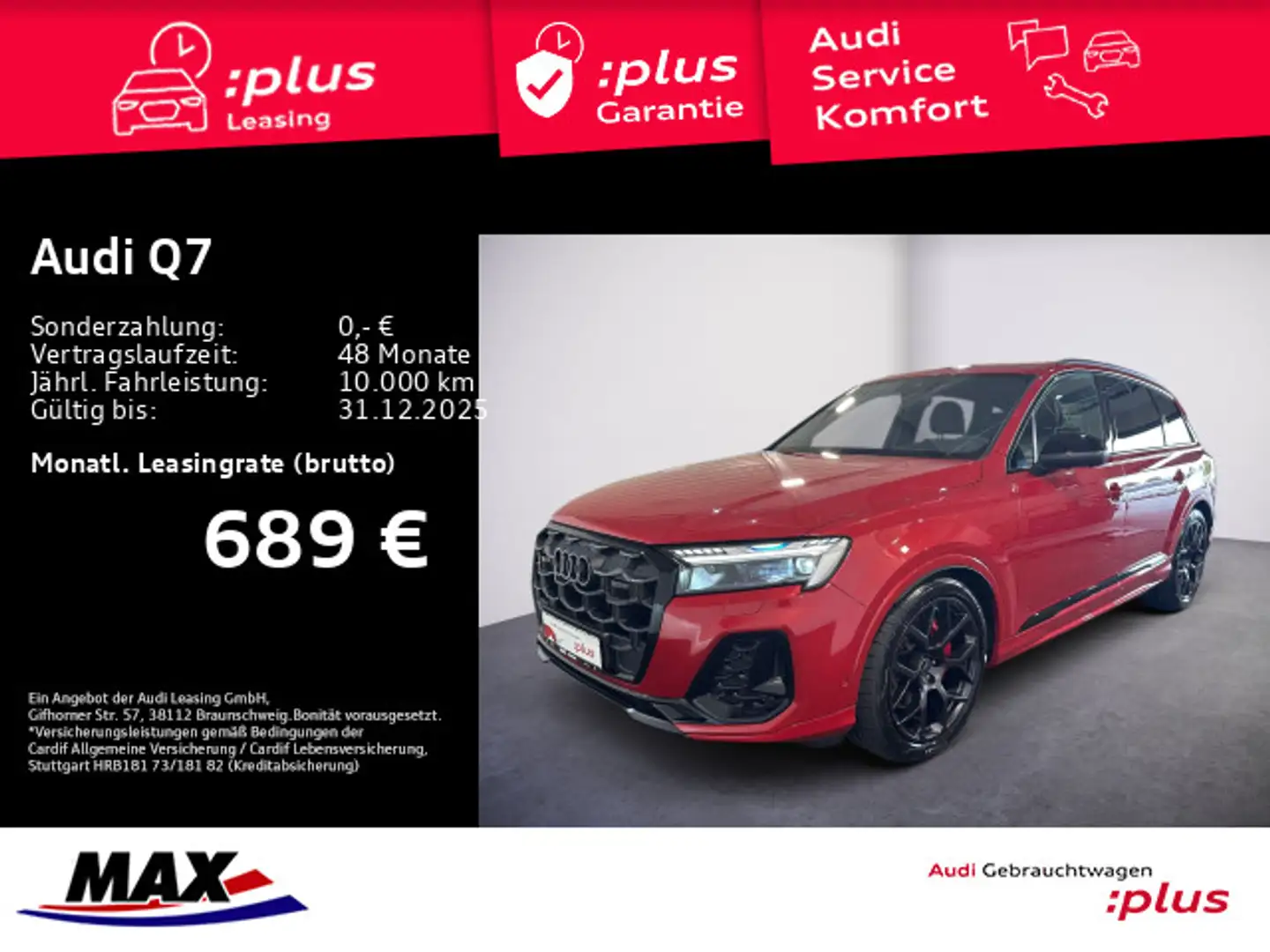 Audi Q7 50 TDI QUATTRO S LINE 7 SITZE+HD MATRIX+LUFT+ Červená - 1