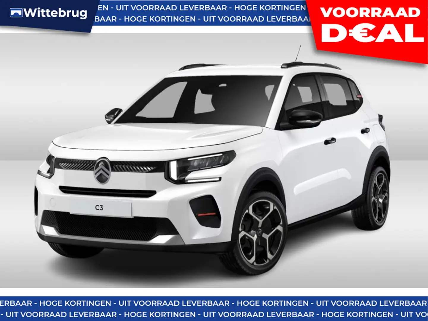 Citroen C3 1.2 Hybrid 110pk Plus DIRECT LEVERBAAR - MHEV AUTO Wit - 1