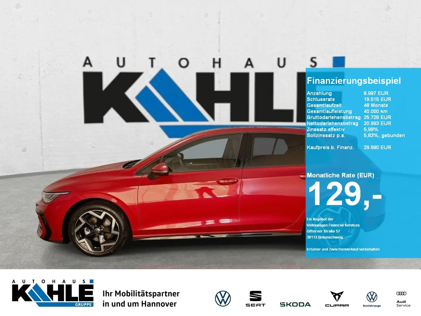 Volkswagen Golf VIII 1.5 TSI R-Line Rojo - 1