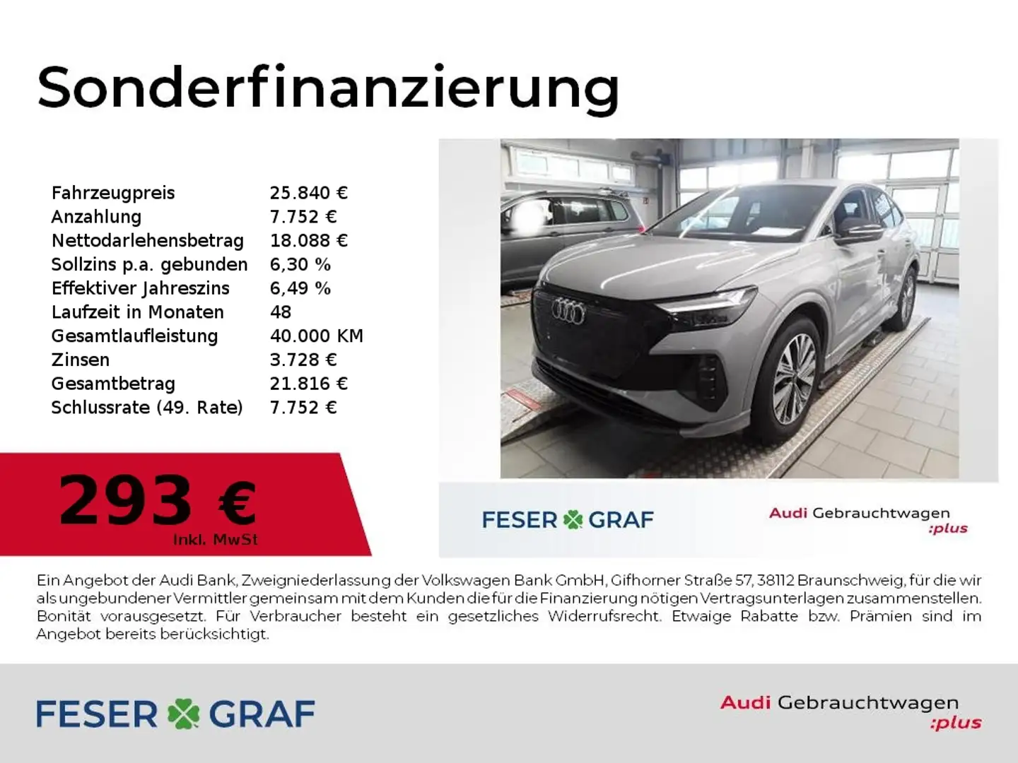 Audi Q4 e-tron Sportback 35 e-tron S Line Int Leder,Navi,Sportsit Grau - 1
