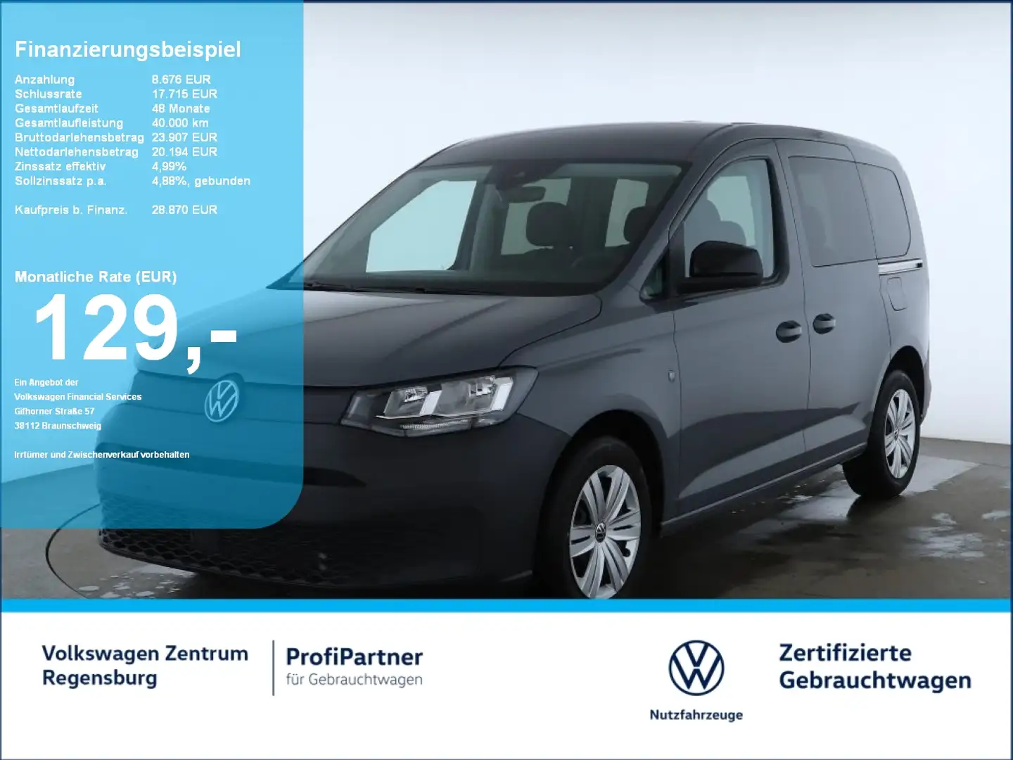 Volkswagen Caddy 1.5 TSI R-KAMERA SHZ PDC KlimaA GRA Grau - 1