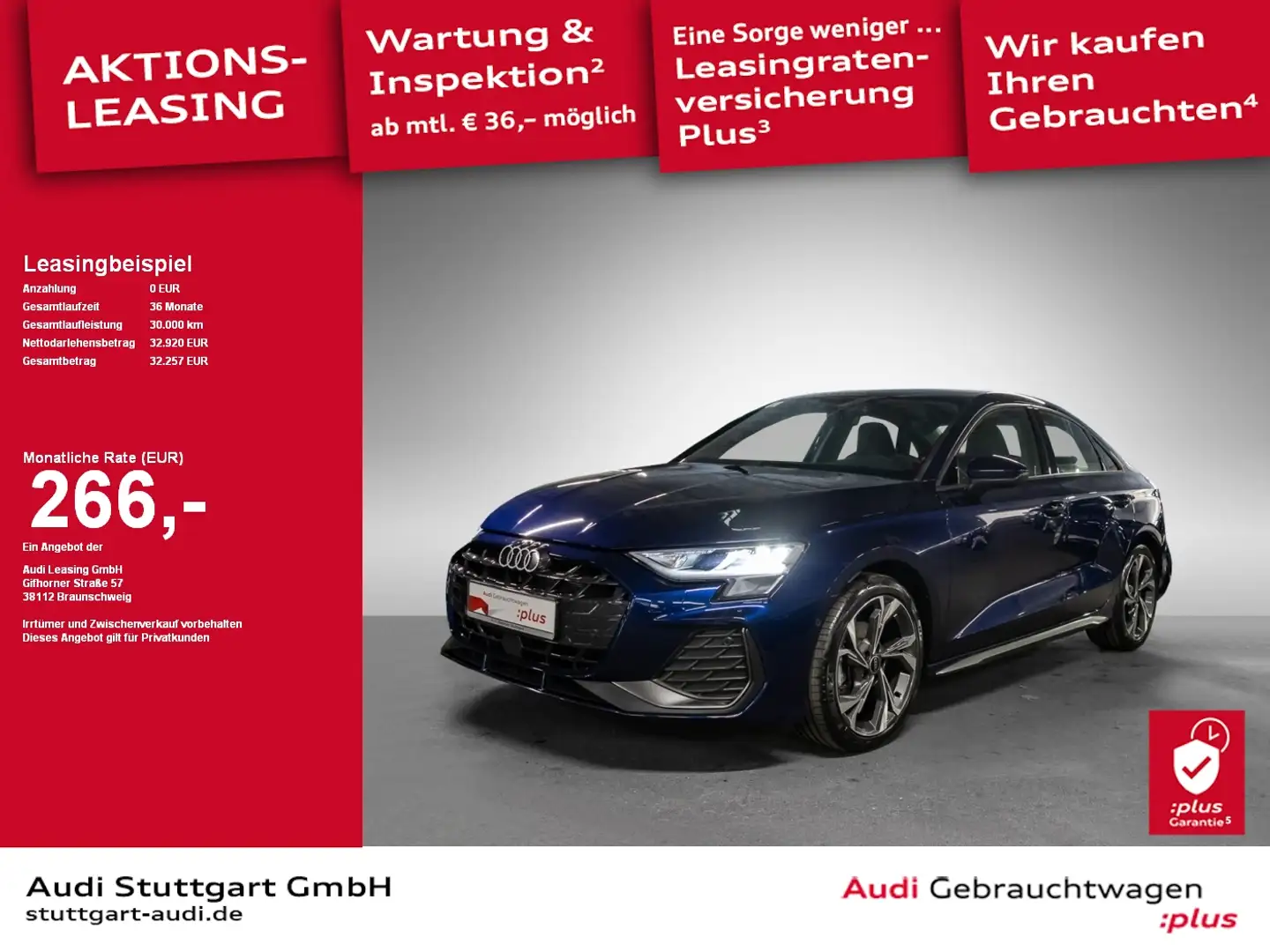Audi A3 Limousine S line 35 TFSI S tronic AHK SHZ VC Blau - 1