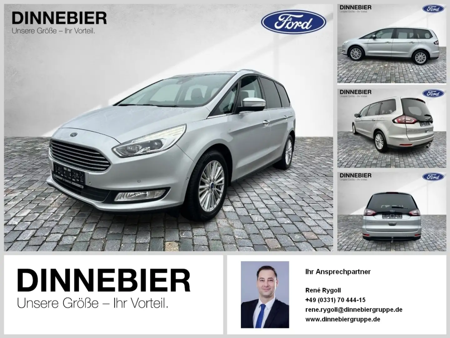 Ford Galaxy Titanium 2.0TDCI AHK+KLIMAAUT+LED+7Sitze Argent - 1