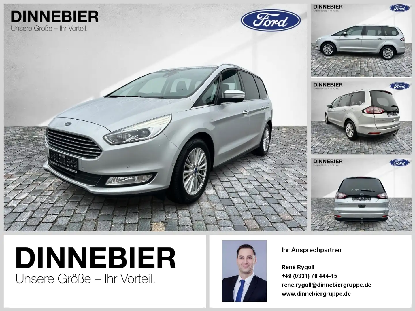 Ford Galaxy Titanium 2.0TDCI AHK+KLIMAAUT+LED+7Sitze Argent - 1