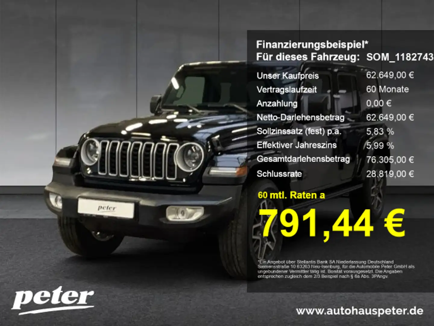 Jeep Wrangler WRANGLER ICE MY2024 Sahara 2.0l T-GDI (272 PS) Noir - 1