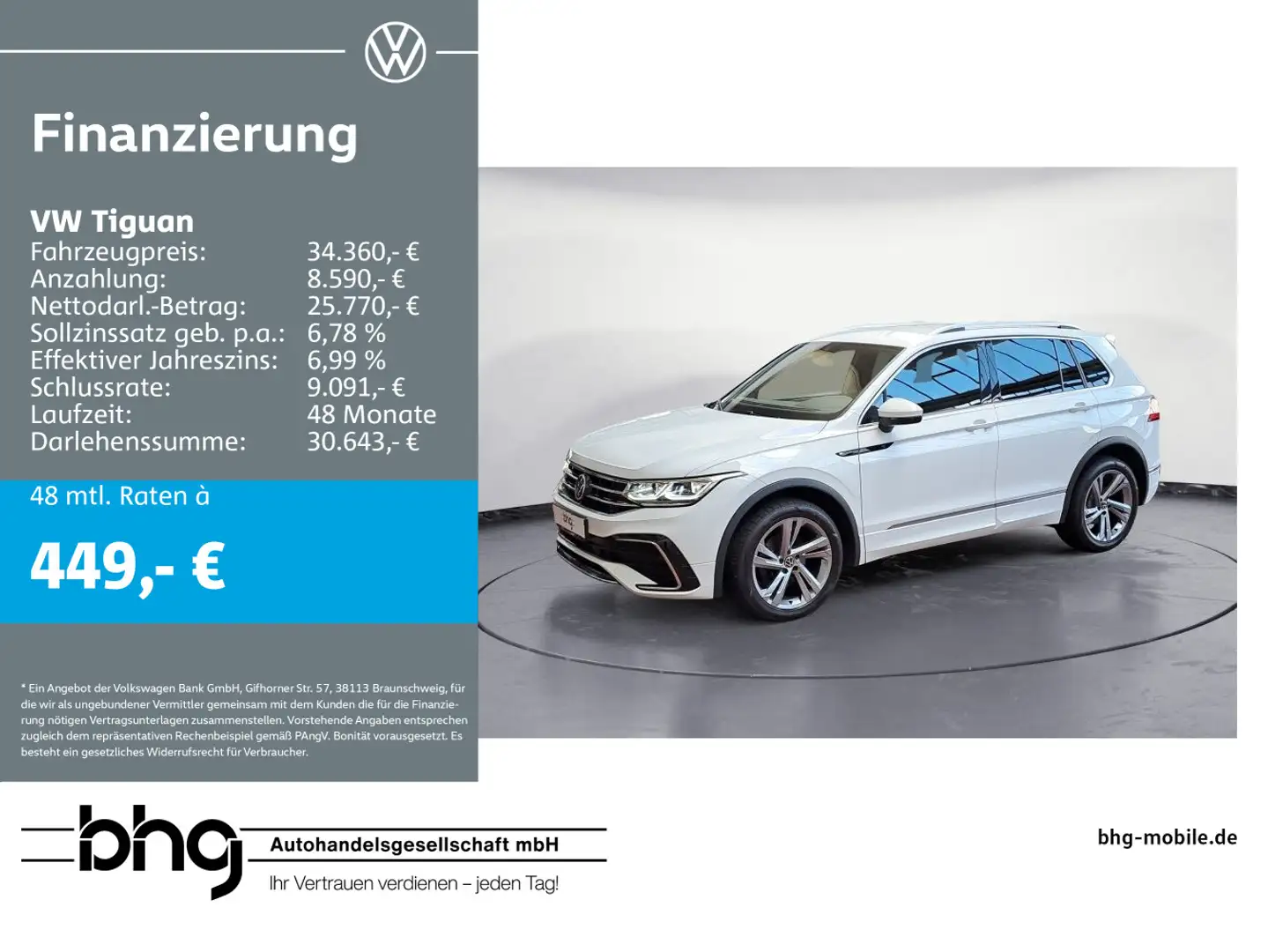 Volkswagen Tiguan 2.0 TDI DSG 4MOTION R-Line *AHK*ACC*DAB* Weiß - 1