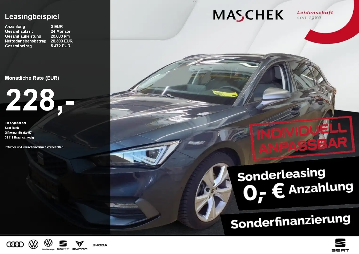SEAT Leon ST FR 1.5 eTSI DSG Matrix Navi Sitzh. RearView Silber - 1