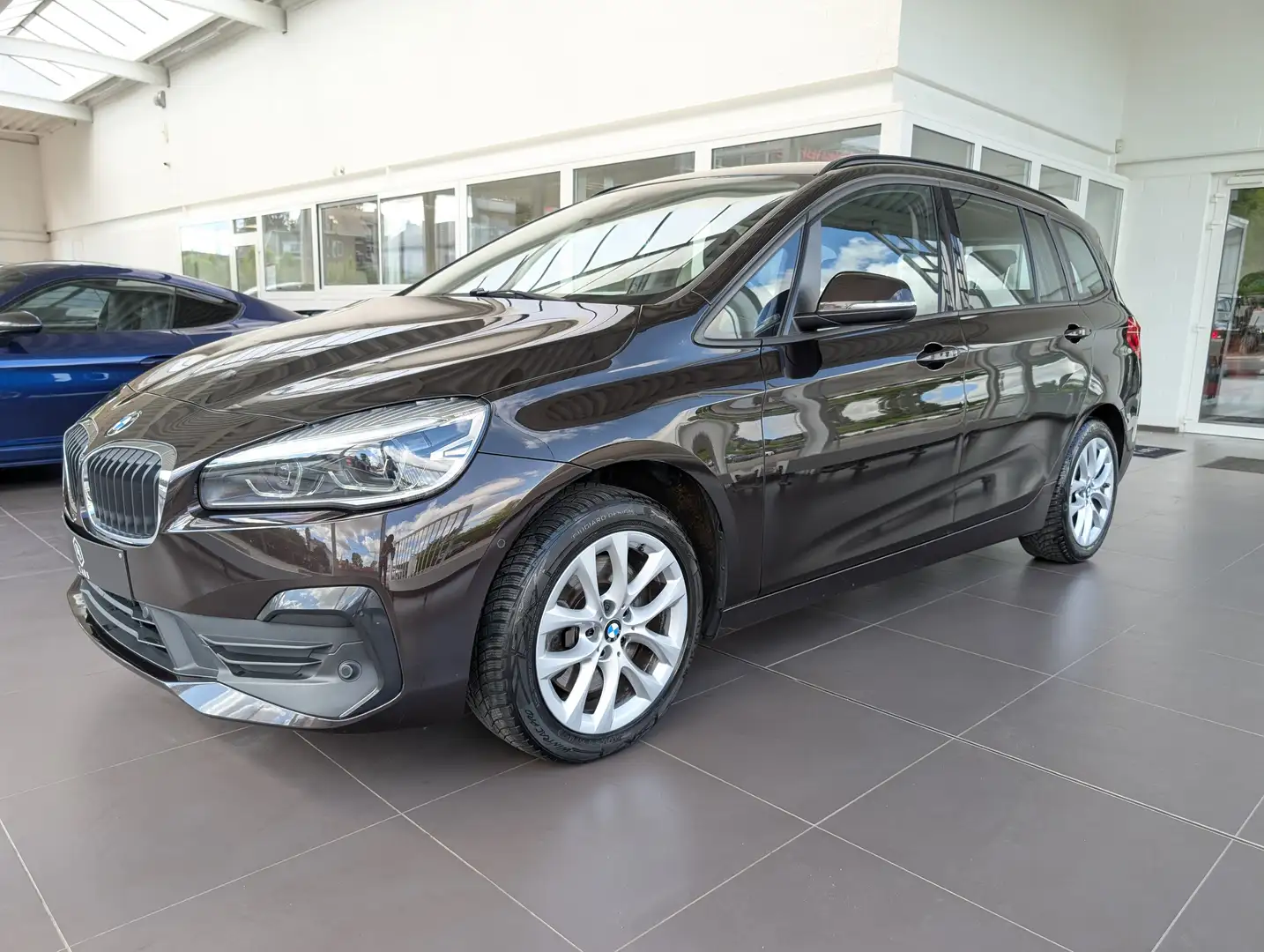 BMW 218 Gran Tourer 218d ** GARANTIE + LED + CUIR + GPS ** Brun - 1