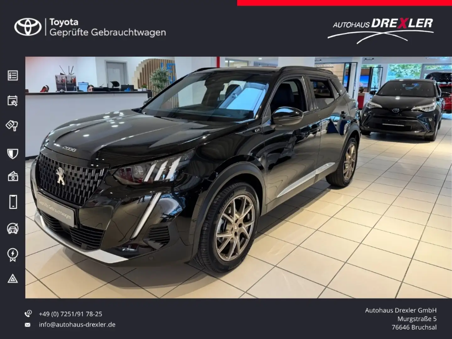 Peugeot 2008 GT 1.2 PureTech 130 EU6d Navigation 1. Hand Noir - 1