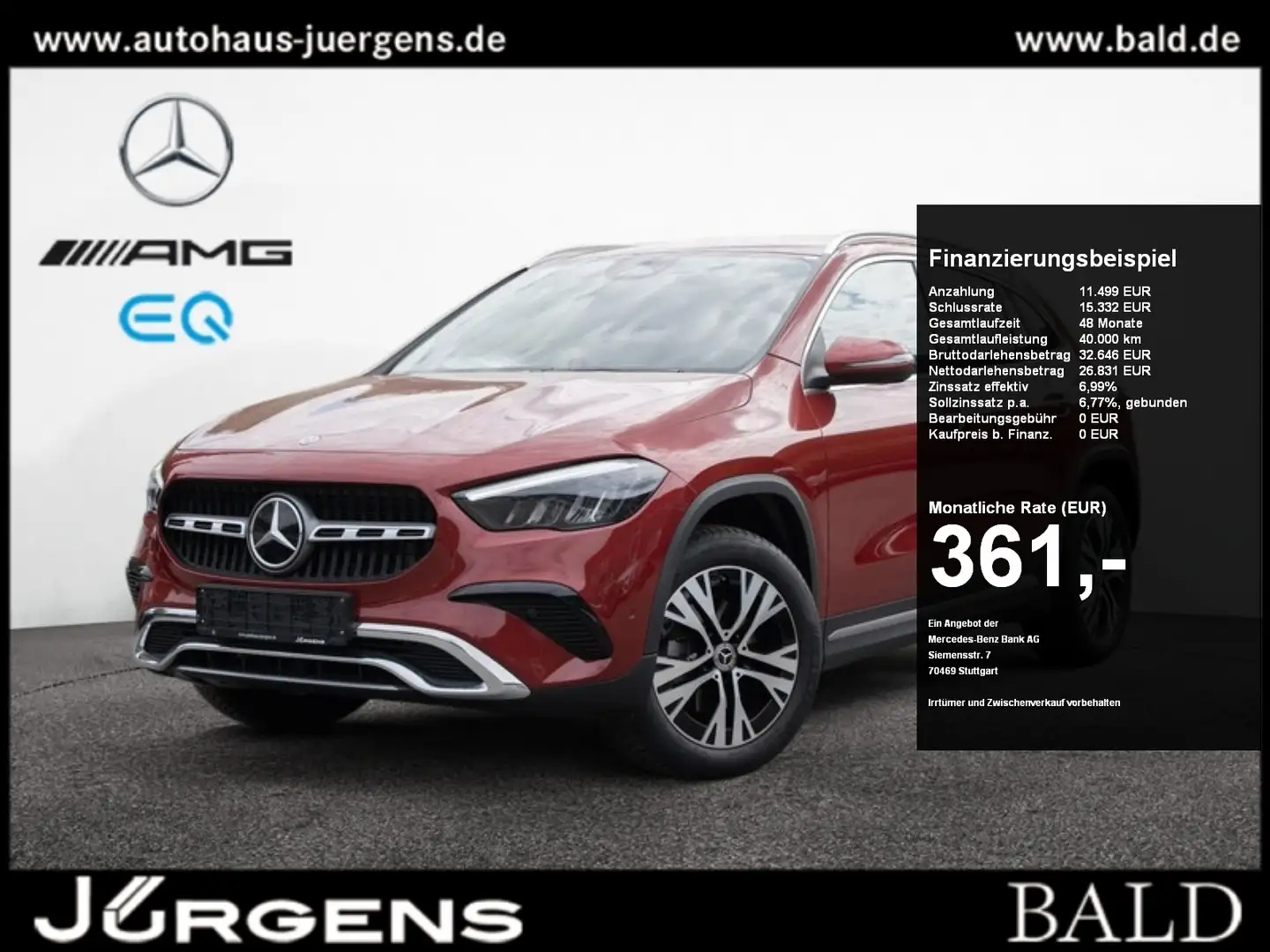 Mercedes-Benz GLA 200 d 4M Progressive/LED/Kamera/Leder/Keyl Kırmızı - 1
