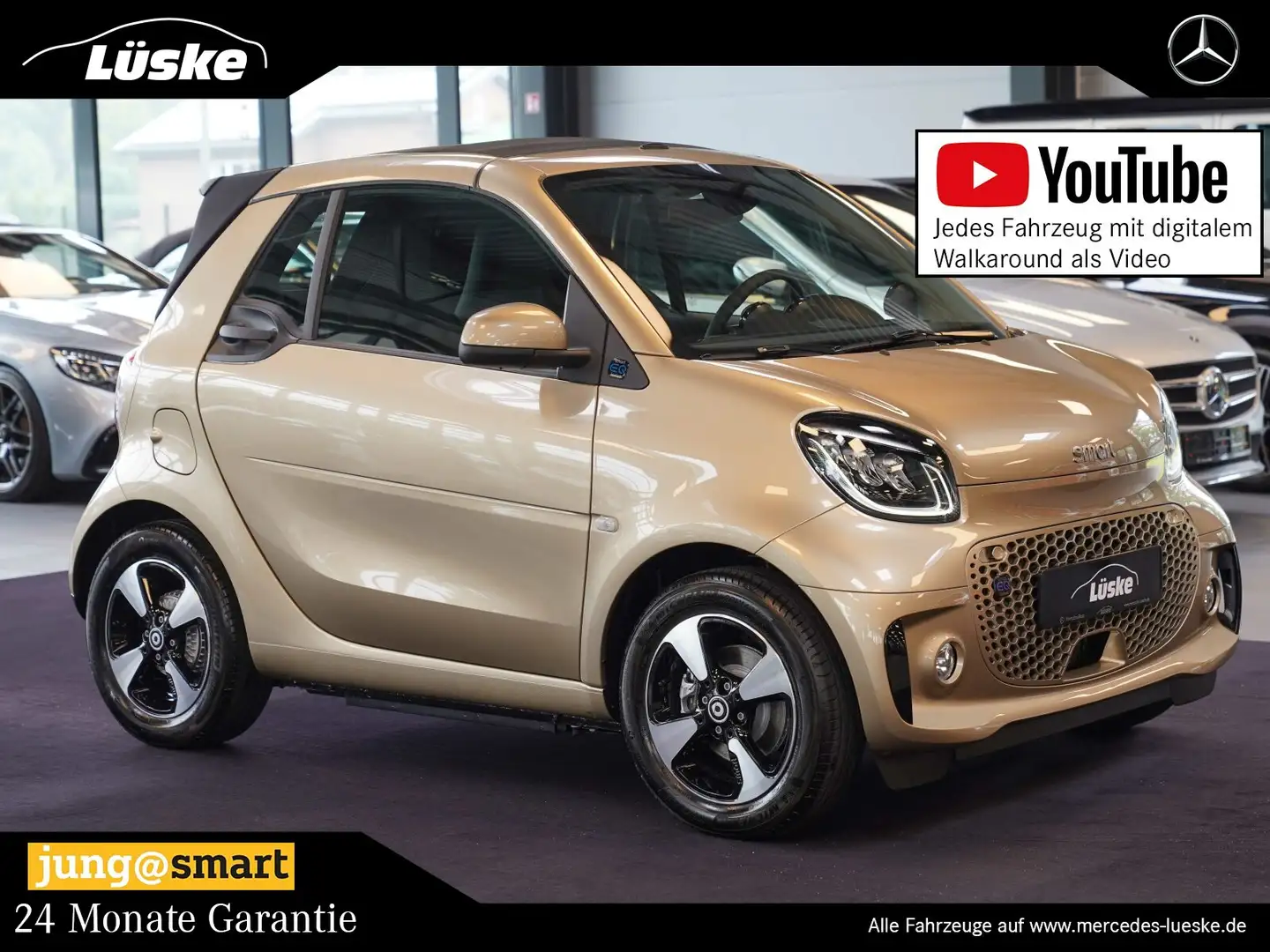 smart forTwo fortwo cabrio gold EXCLUSIVE 22kW CarPlay Media Zlatá - 1