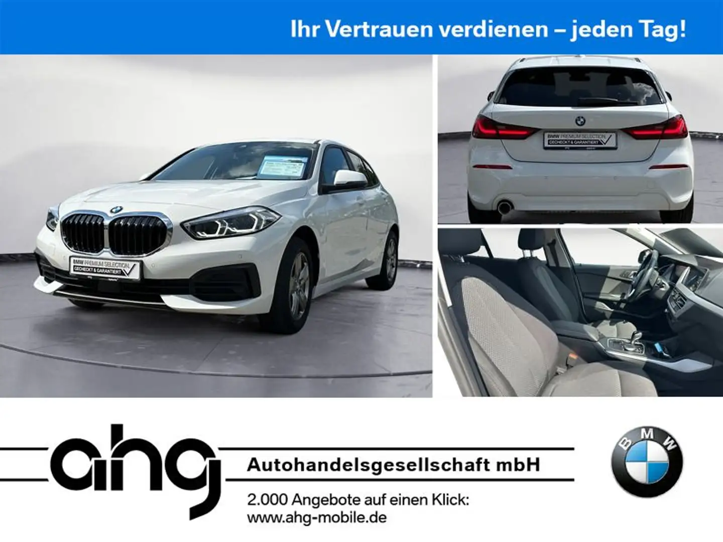 BMW 118 i Advantage Navi Klimaaut. AHK PDC Aut. Sitzh Wit - 1