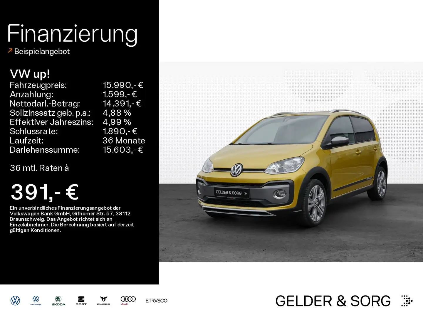Volkswagen up! cross up! 1.0 BlackStyle*RFK*SHZ*GRA*Sound-Plus Jaune - 1
