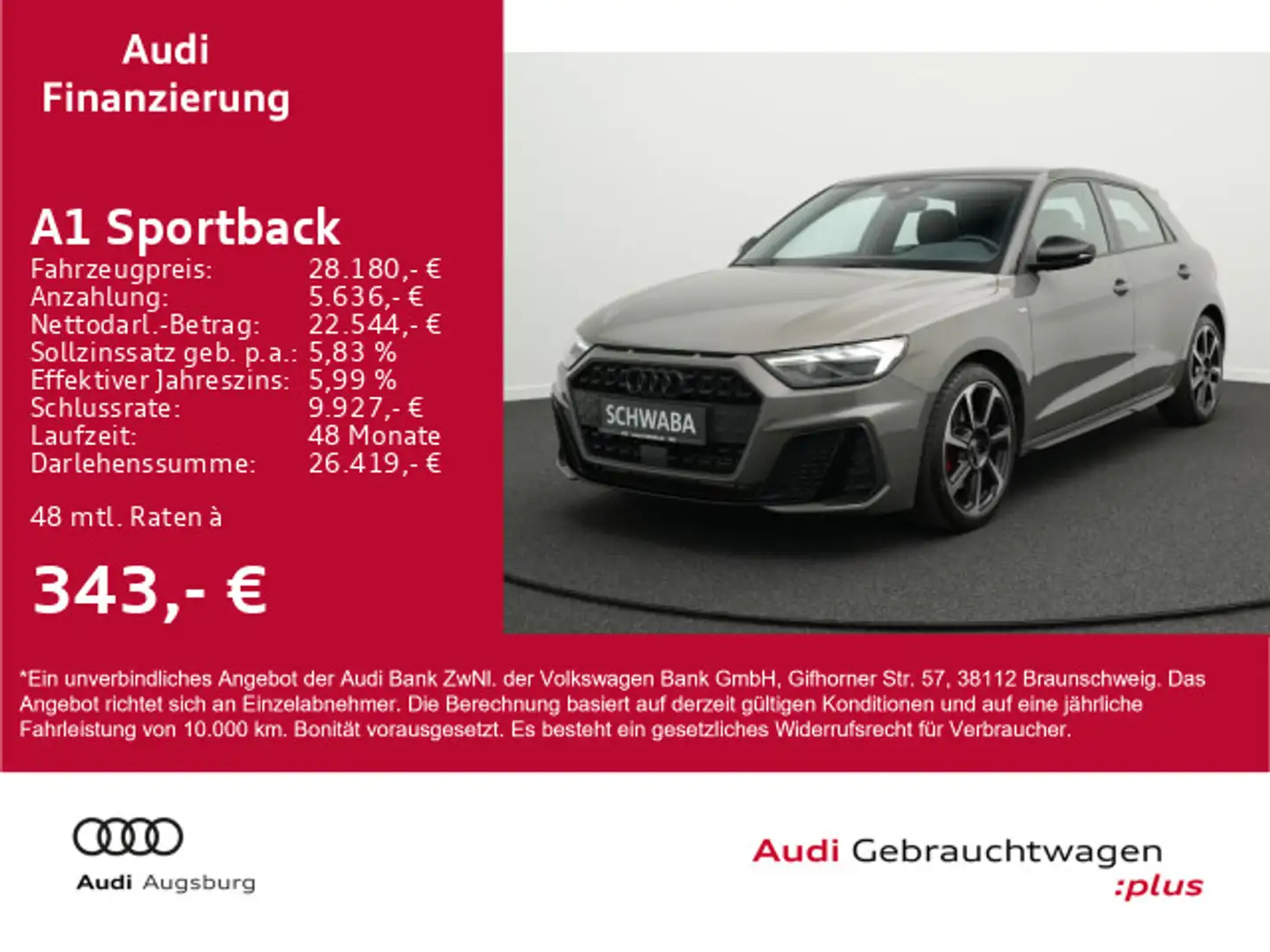 Audi A1 40 TFSI S tr. 2x S line*LED*NAV*18" Grau - 1