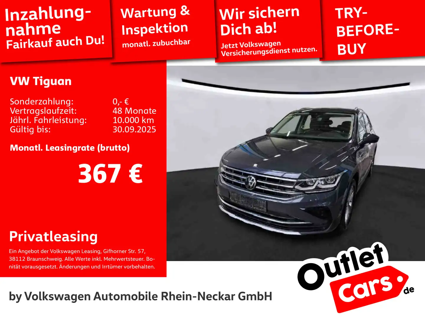 Volkswagen Tiguan 2.0 TDI Elegance DSG 4Motion Navi AHK Mat Grau - 1