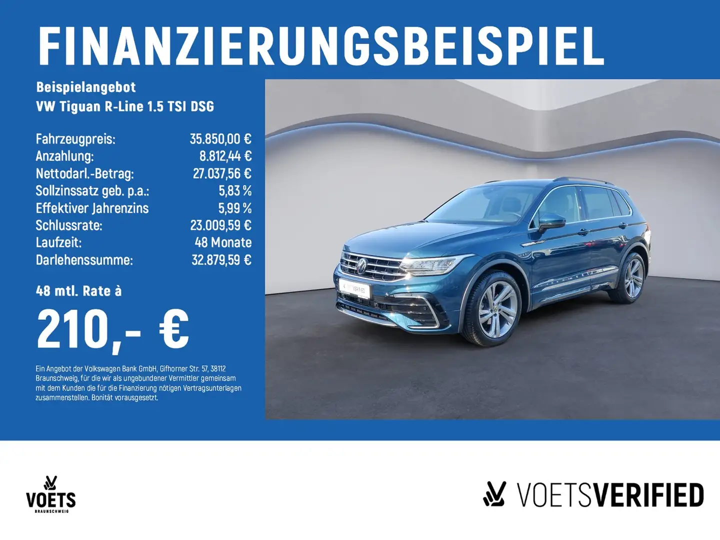 Volkswagen Tiguan R-Line 1.5 TSI DSG LED+App-Connect+SHZ Blauw - 2