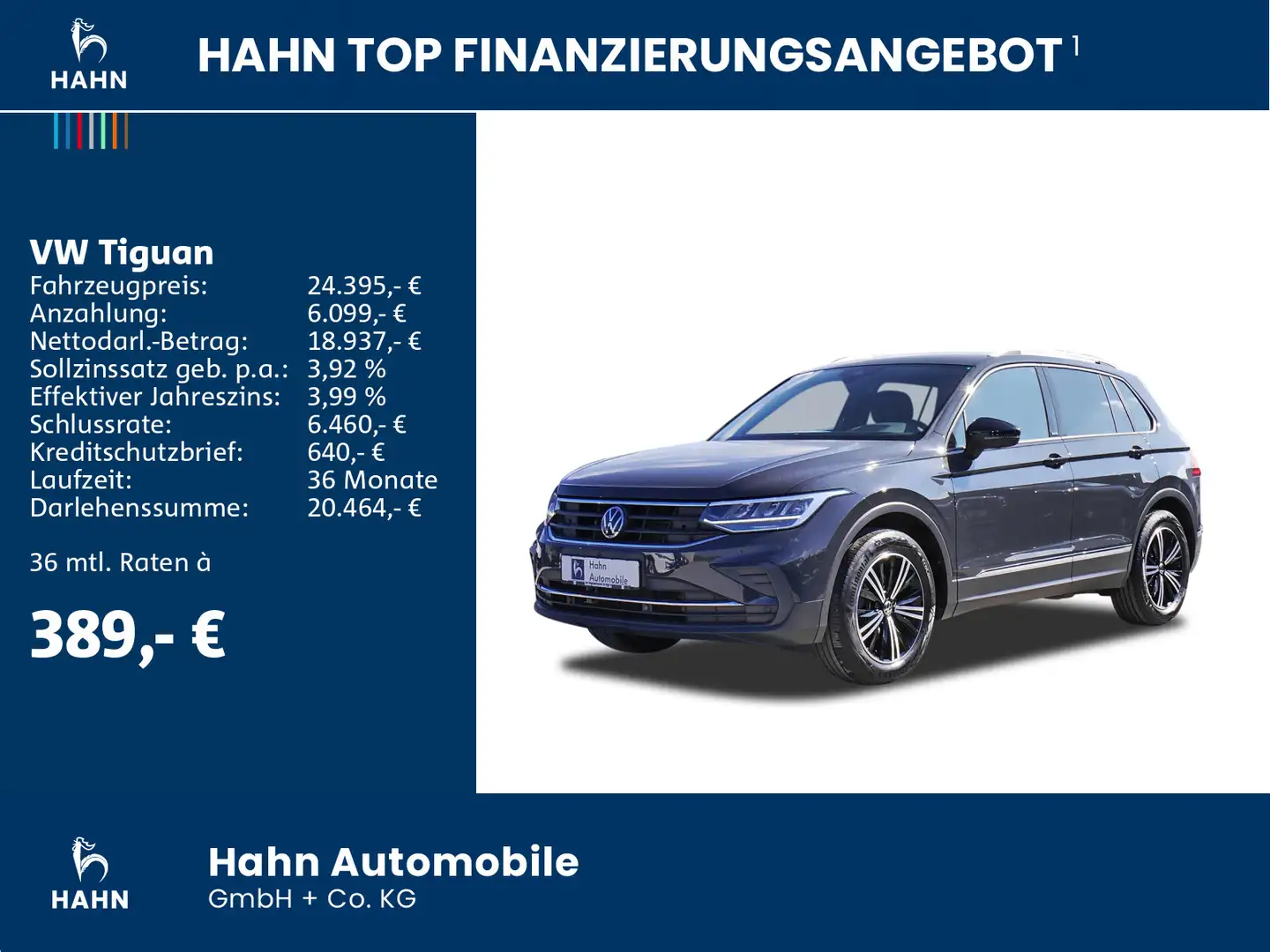 Volkswagen Tiguan 2.0TDI Active AHK Head-up ACC Area View D Grau - 2