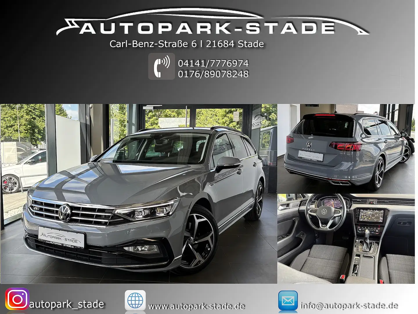 Volkswagen Passat Var. 2.0 TDI R-line ACC AID Massage Gris - 1