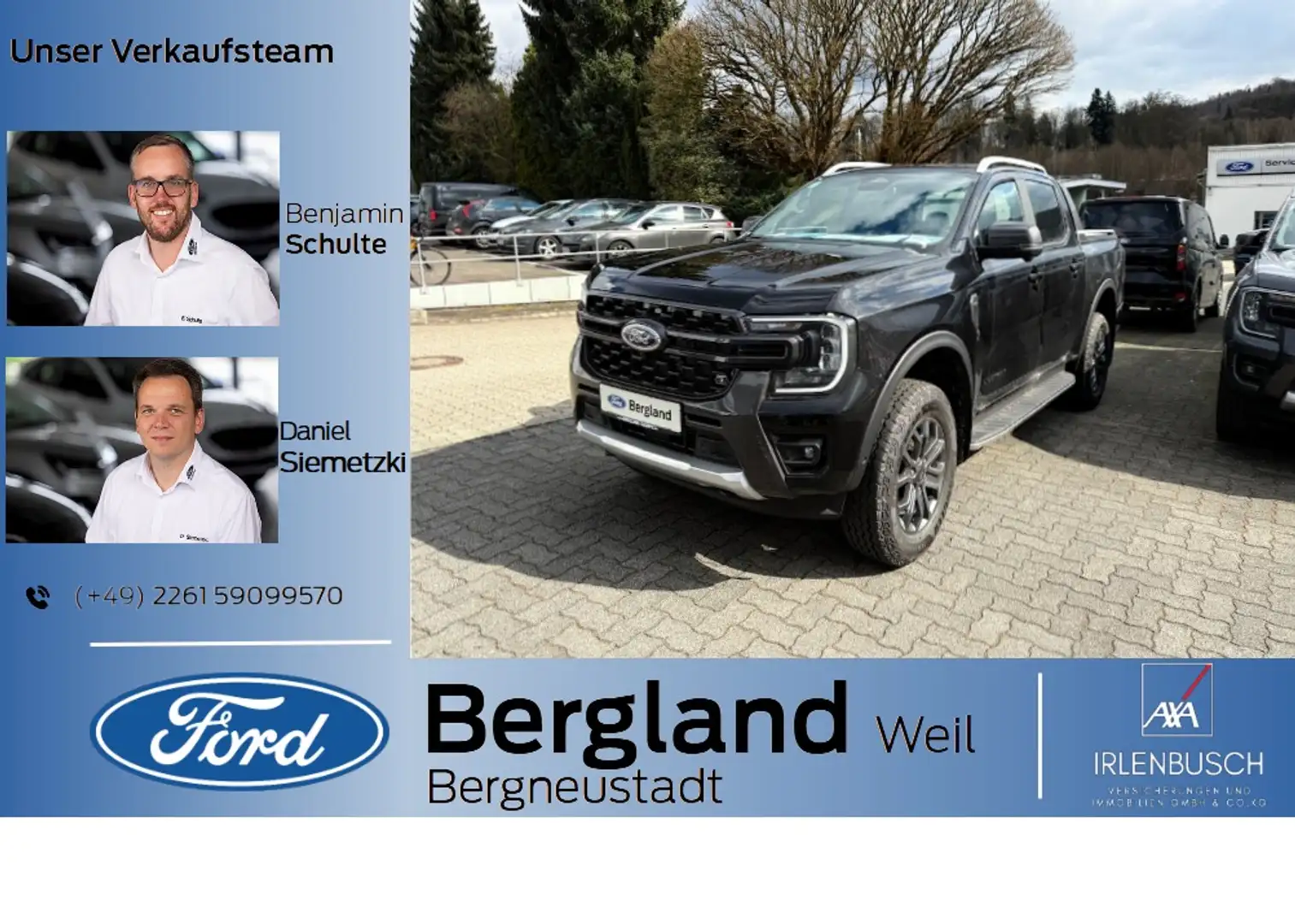 Ford Ranger DOPPELKABINE WILDTRAK 205PS Automatik Nero - 1