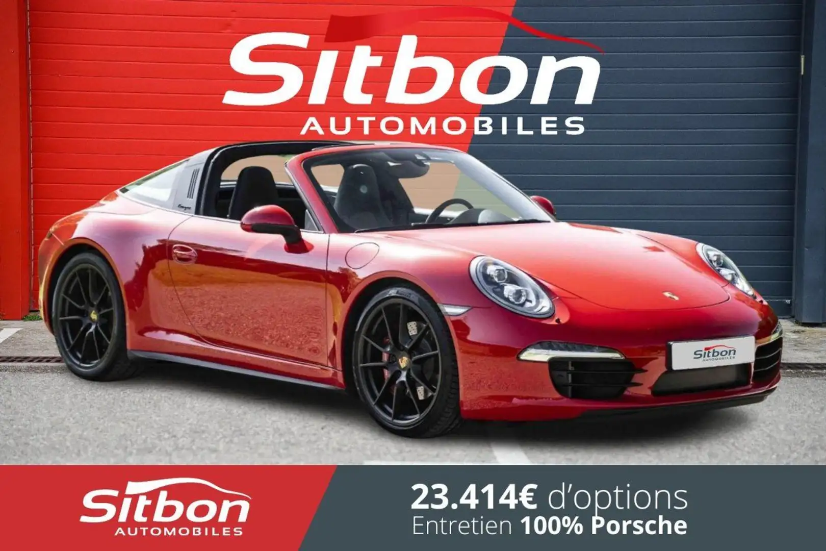 Porsche 911 991 Targa 4S 3.8 400 PDK Rouge Indien %2B 23kE dop Rouge - 1