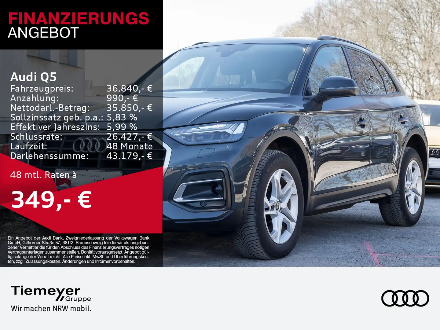 Audi Q5 45 TFSI Q ACC MATRIX eKLAPPE eSITZ VIRTUAL Gris - 1