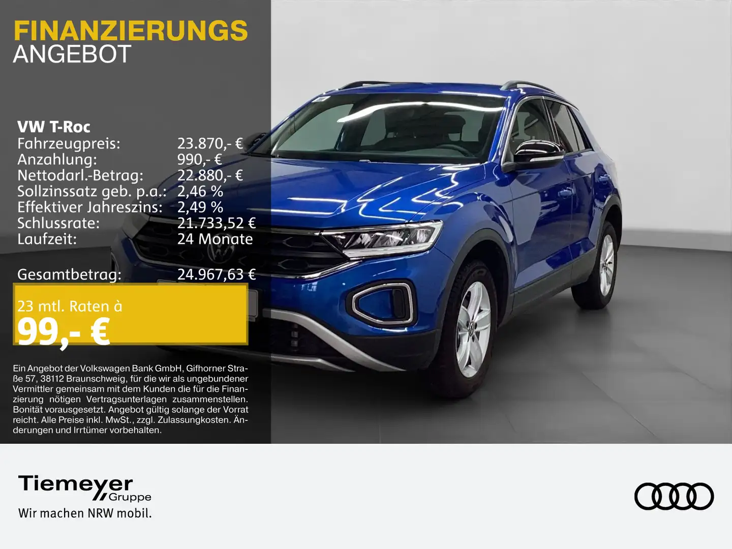 Volkswagen T-Roc 2.0 TDI GOAL+ LM18 SITZHZG NAVI KAMERA Bleu - 1