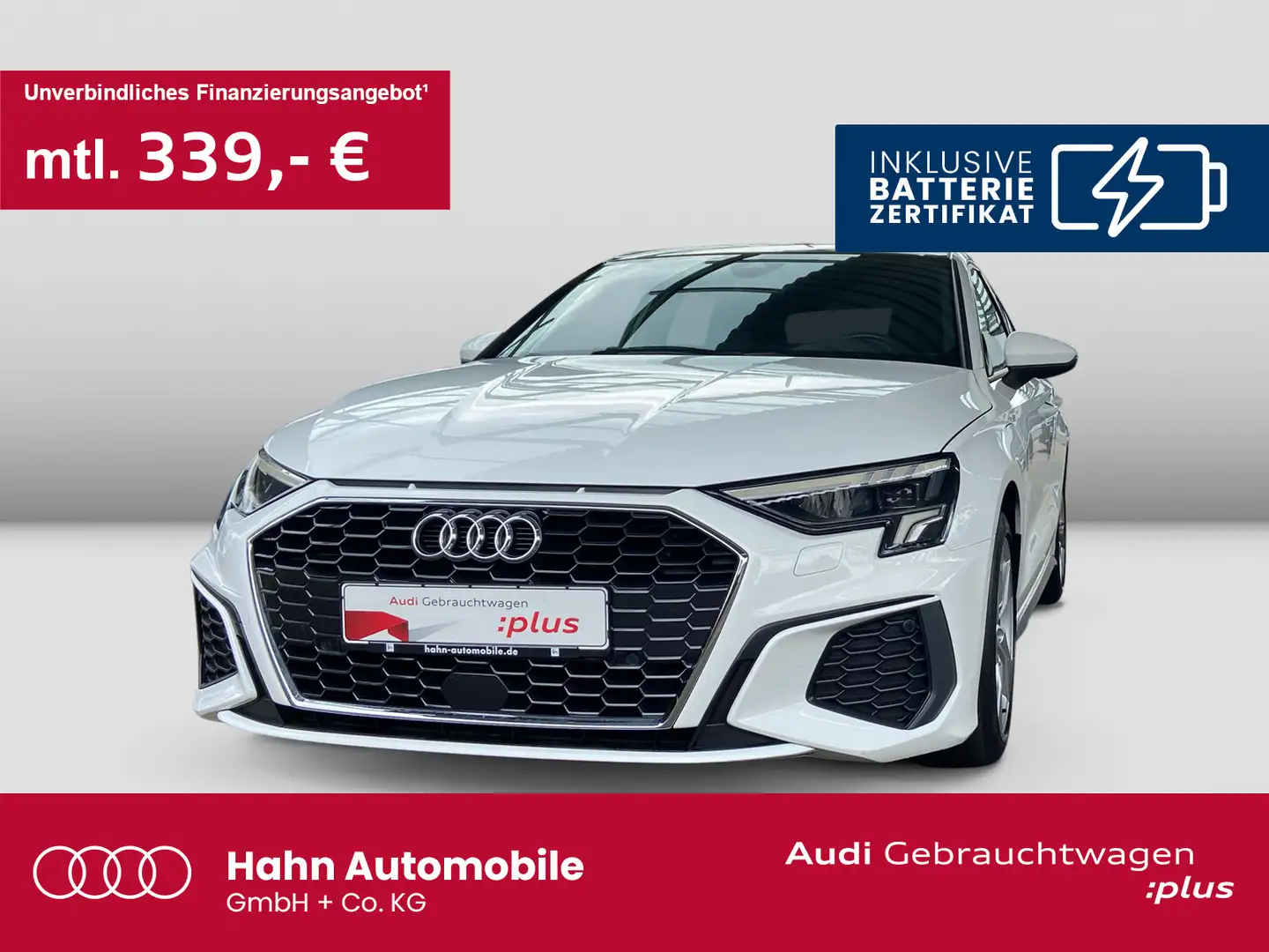 Audi A3 40TFSIe S tronic S line Virtual Pan Weiß - 1