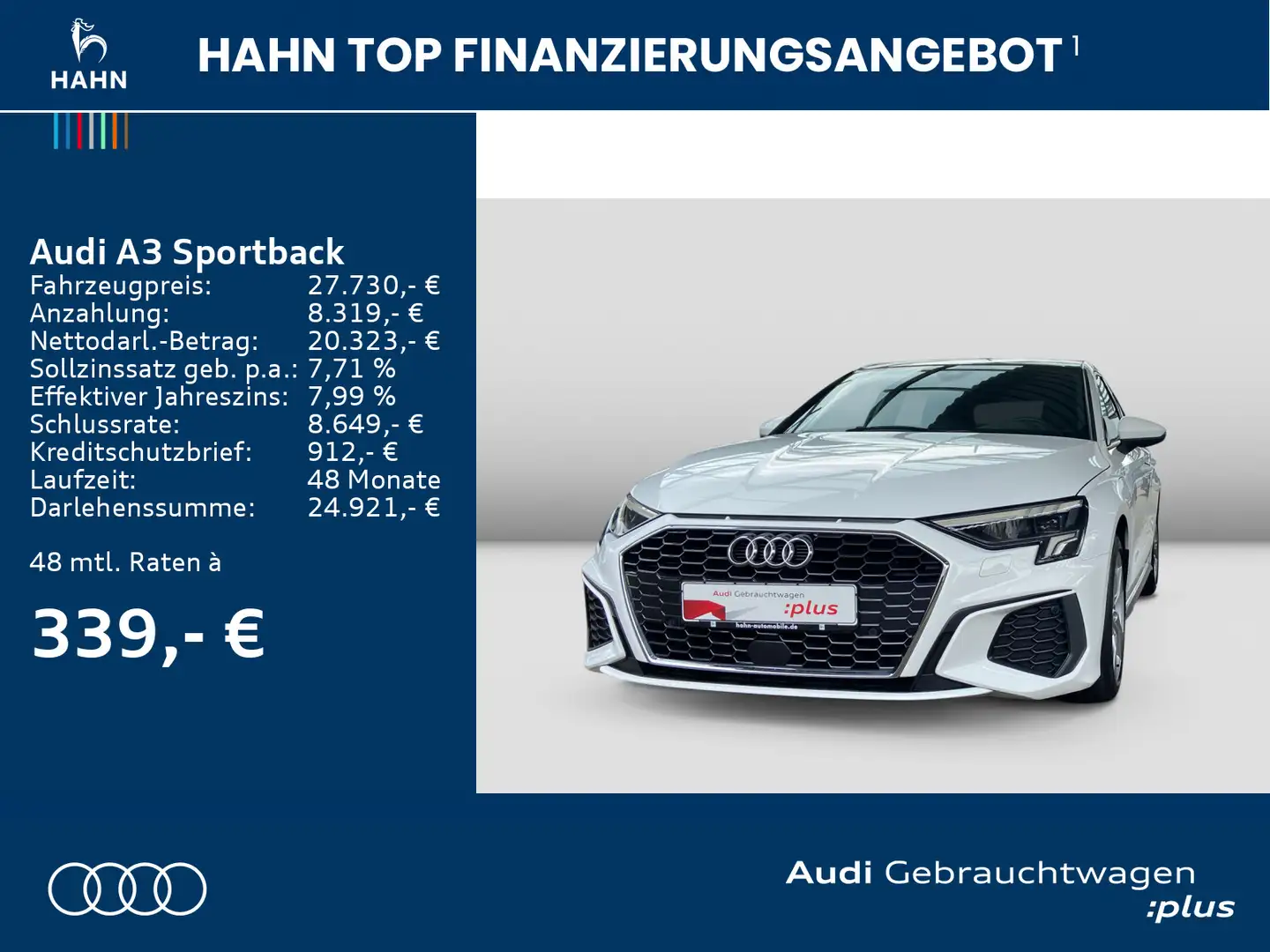 Audi A3 40TFSIe S tronic S line Virtual Pan Weiß - 2