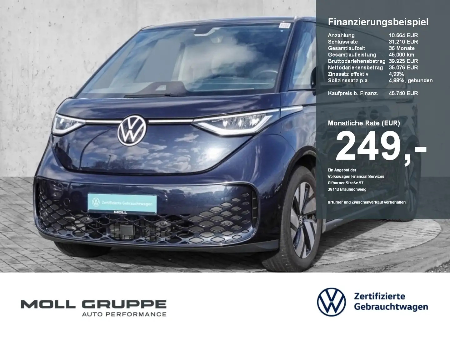 Volkswagen ID. Buzz Pro NAVI ACC SPURH KAM KLIMAA SHZ LED Blau - 1