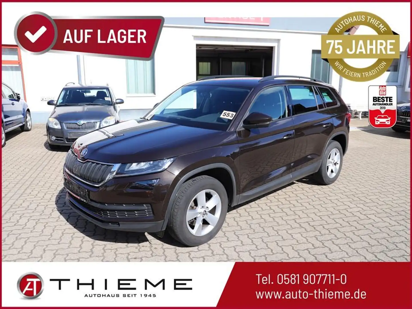 Skoda Kodiaq Ambition 125PS TSI - AHK/RFK/LED/KESSY/SHZ/1.Hd... Braun - 1