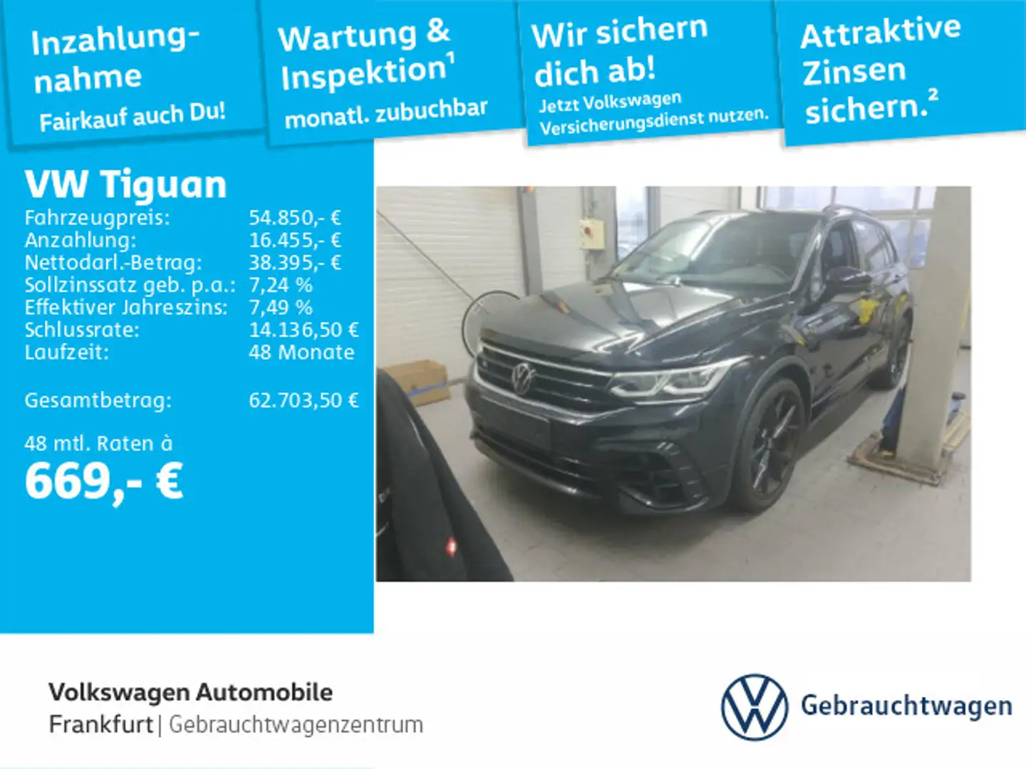Volkswagen Tiguan 2.0 TSI DSG 4Motion R Navi Leder IQ.Light Schwarz - 1