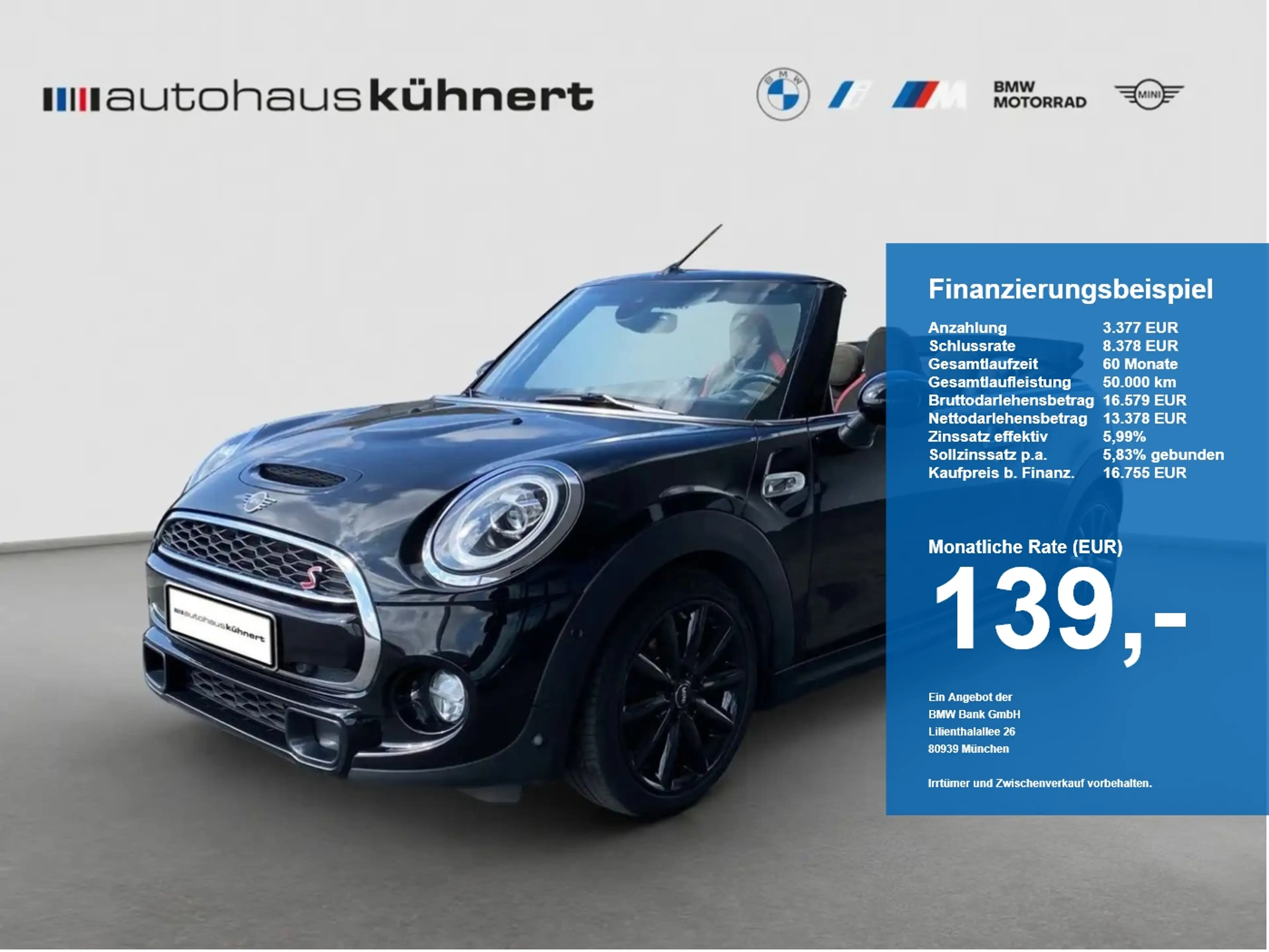 MINI Cooper S Cabrio JCW Aero+Sitze Navi+ 1. Hd.