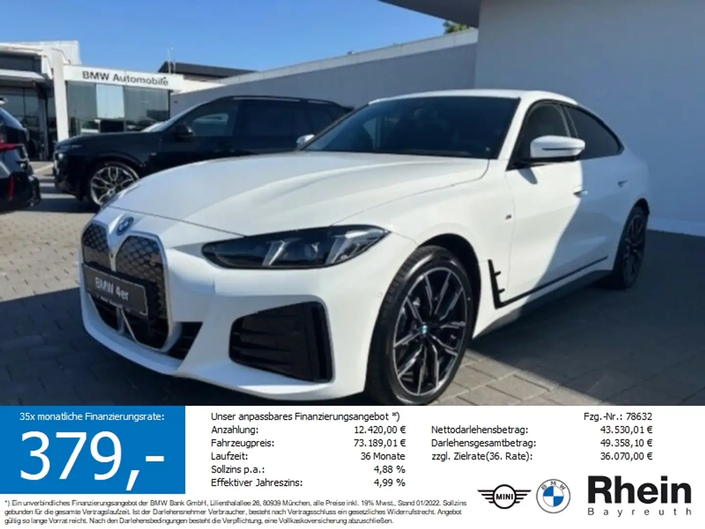 BMW i4 eDrive40 Gran Coupé M Sportpaket Biały - 1